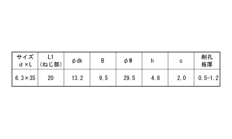 ピアス折板中間用規格