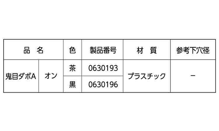 鬼目ダボＡ（オン　ムラコシ製規格
