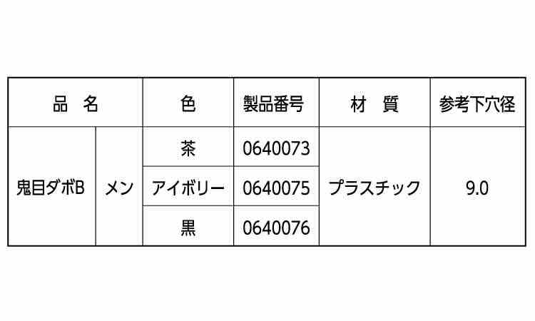 鬼目ダボＢ（メン　ムラコシ製規格