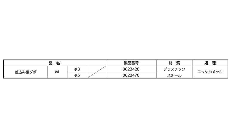 差込み棚ダボＭ　ムラコシ製規格