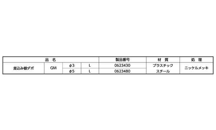 差込み棚ダボＧＭ（Ｌ　ムラコシ製規格