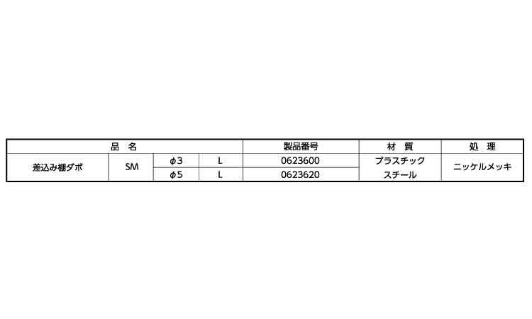 差込み棚ダボＳＭ（Ｌ　ムラコシ製規格