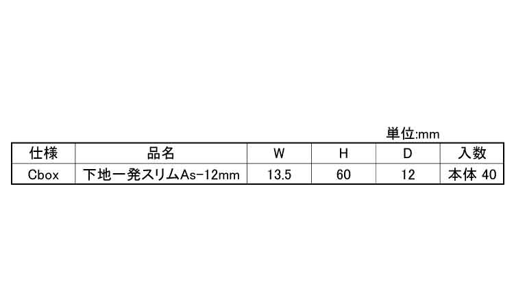 下地一発スリム（ＡＳ（ＣＢＯＸ規格