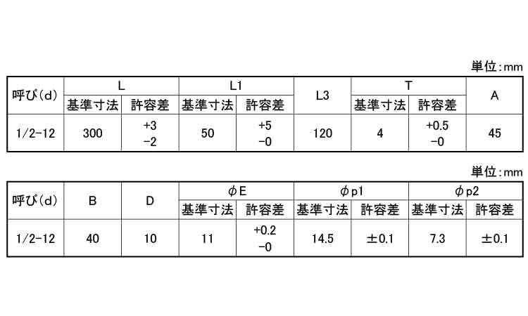 タタキ羽子板　穴径違い規格
