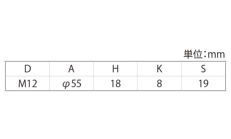 アジャストボルト（受け座Ａ＝５５規格