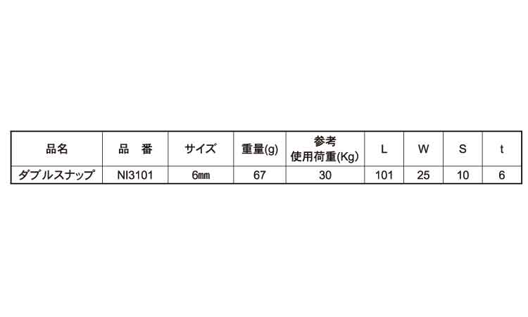 ダブルスナップ　マリンパーツ規格