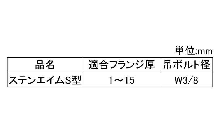 ステンエイムＳ型規格