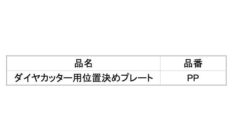 ダイヤカッター用位置決めプレート規格