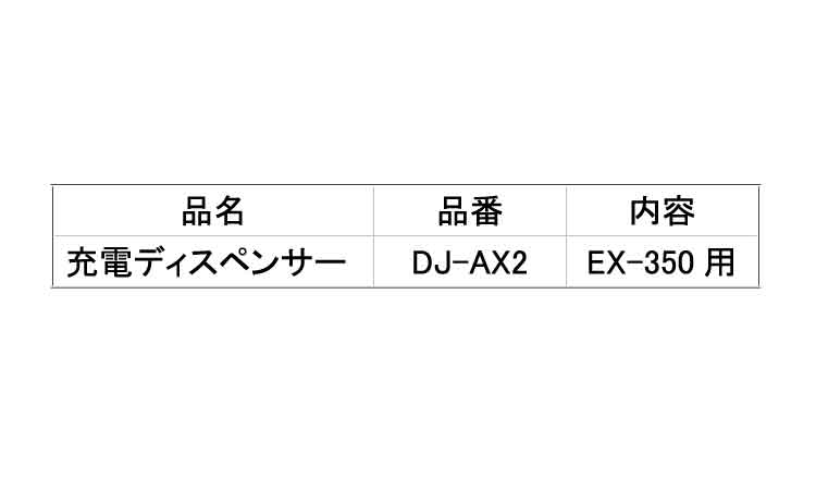充電ディスペンサー　ＤＪ－ＡＸ２規格