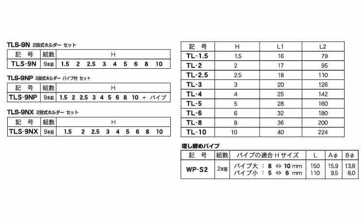 テーパーＴＬＳ２段ホルダ（エイト規格
