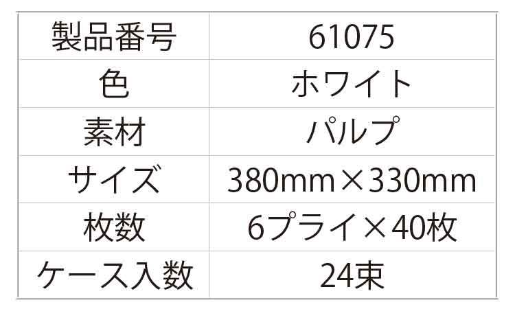 キムタオル白ＳＴＲ（４折り６プラ規格