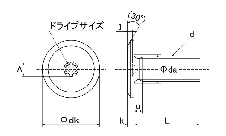 インタトルク小ねじ（スリムヘッド図面
