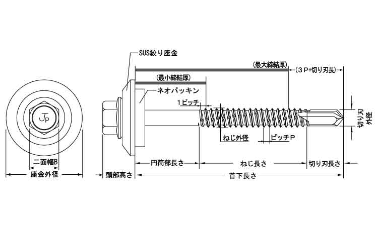 カバーテックスチール座金外径２０図面