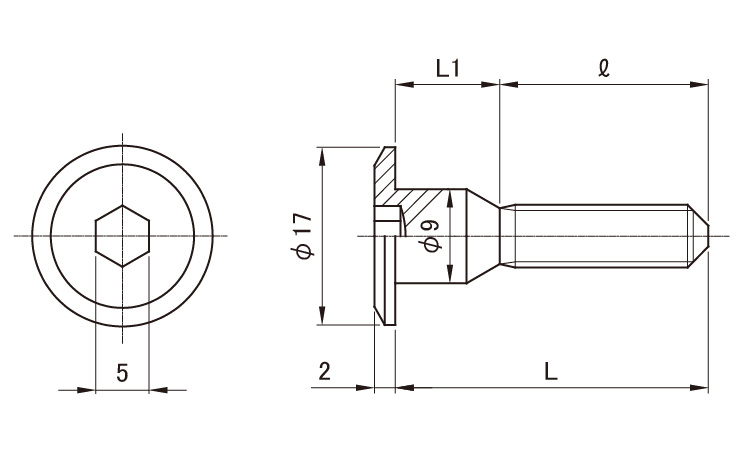 ＪＣＢ－Ａ（六角穴　ムラコシ製図面