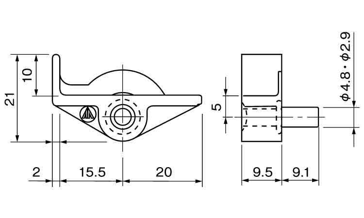 差込み棚ダボＳＭ（Ｌ　ムラコシ製図面