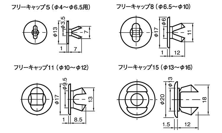 フリーキャップ（茶　ムラコシ製図面