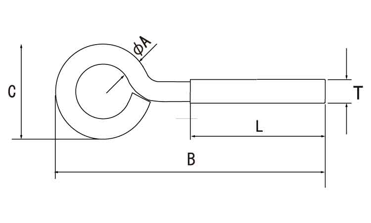 ヒートン（ナット付図面