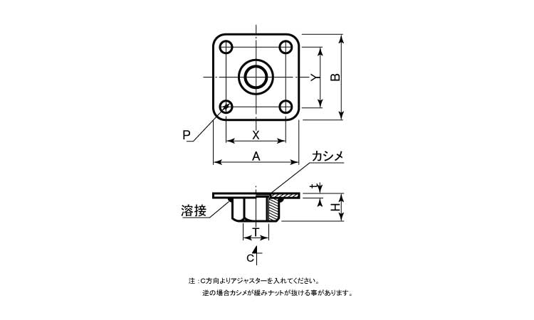 ＰＮ　角座金図面