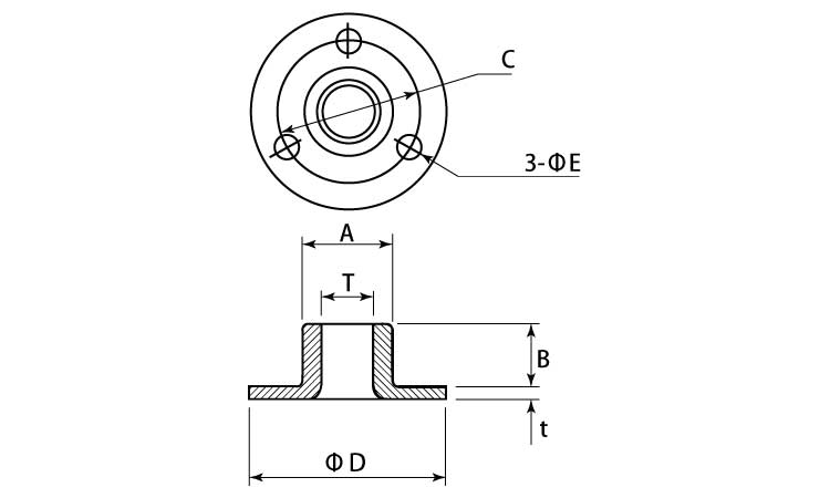 アジャスター用受座　Ｎ２０５図面