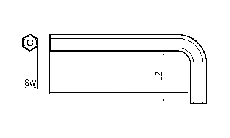 ＴＲＦ専用工具六角穴用Ｌレンチ図面