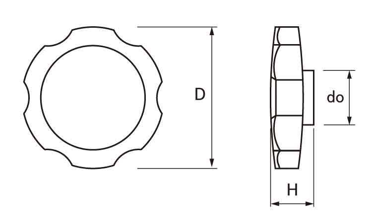 サムノブ菊型（グレー）図面
