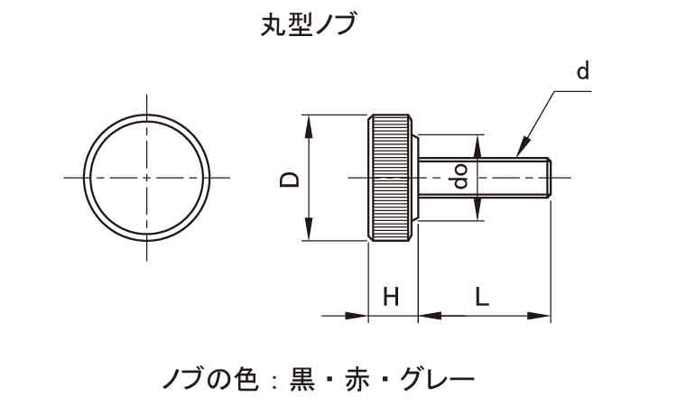サムスクリュー（丸（黒（全ねじ図面
