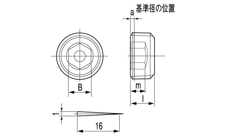 プラグ（沈み（左ねじ（切削図面