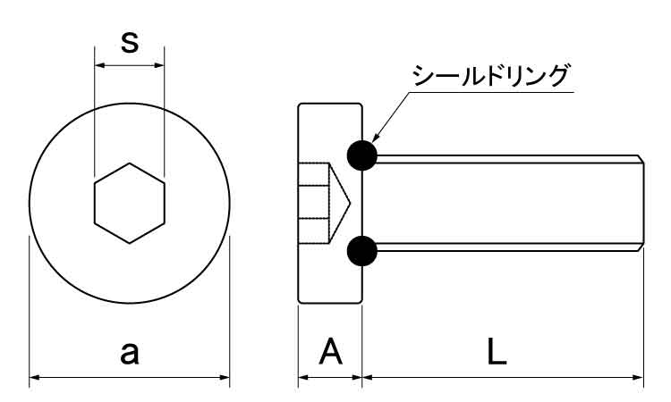 シールキャップボルト（大丸鋲螺図面