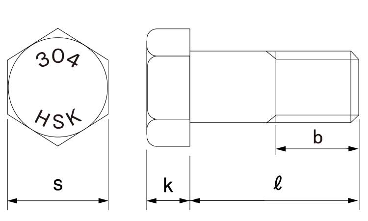 ３０４材　六角ＢＴ（半（光精工製図面