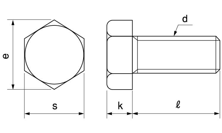 六角ボルト（全（頭部ノーマーク図面