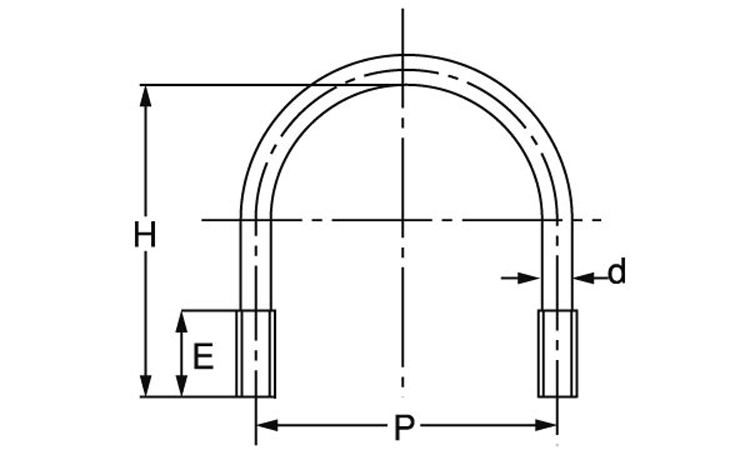 Ｕボルト（鋼管用（ウィット図面