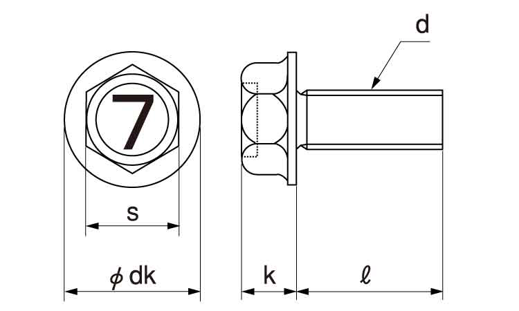７）フランジボルト（１種Ｓ無細目図面