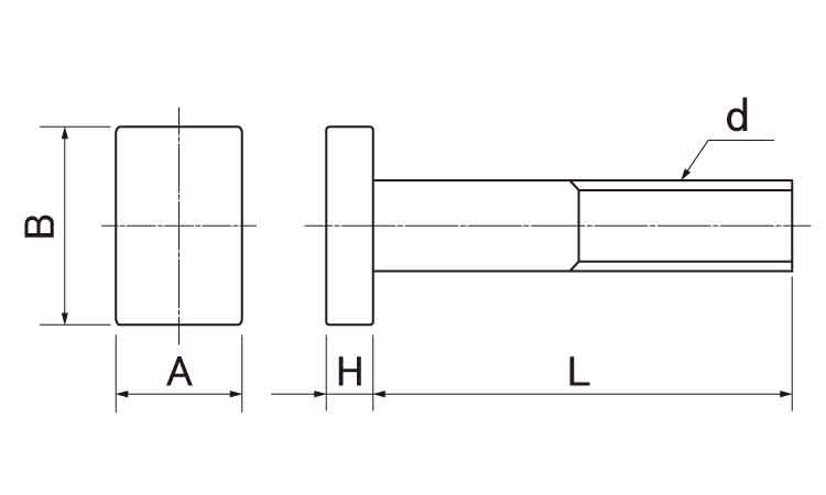 プレスボルト（長方角（ウィット図面
