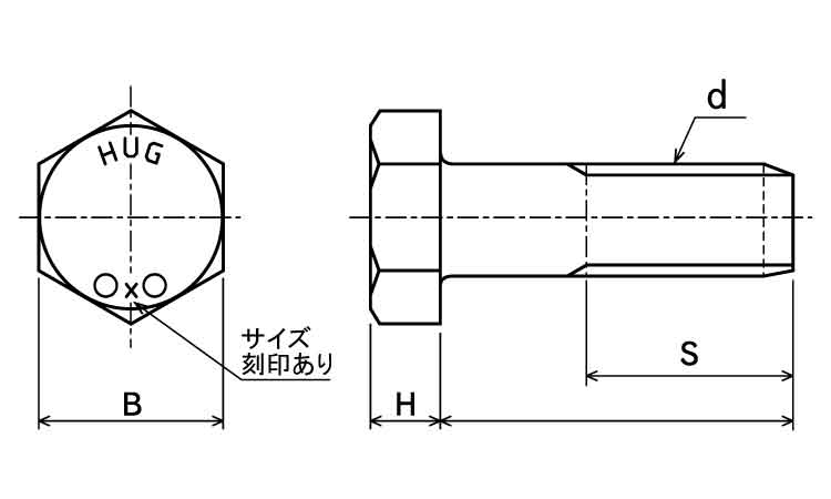 ＨＵＧボルト図面