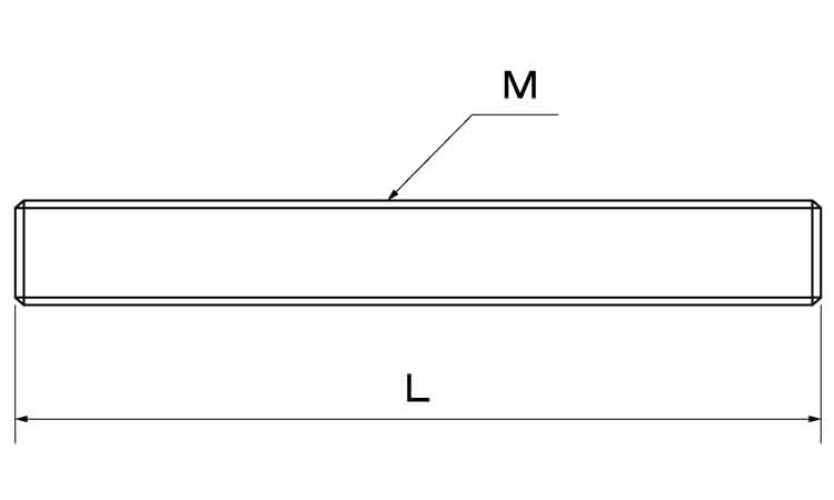 ２メーター寸切（左ねじ図面