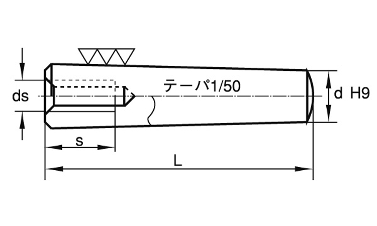 内ねじ　テーパーピン（大喜多製図面