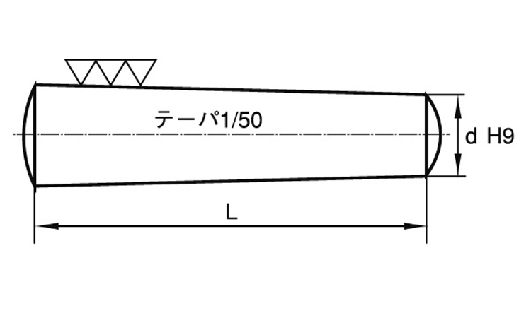 Ｓ４５Ｃ　テーパーピン（大喜多製図面