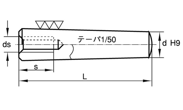 Ｓ４５ＣＱ内ねじテーパーＰ大喜多図面