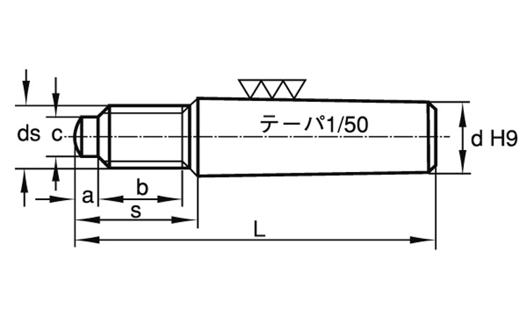 Ｓ４５ＣＱ外ねじテーパーＰ大喜多図面