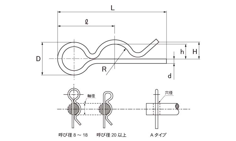 松葉ピン（ＫＳーＡタイプ図面