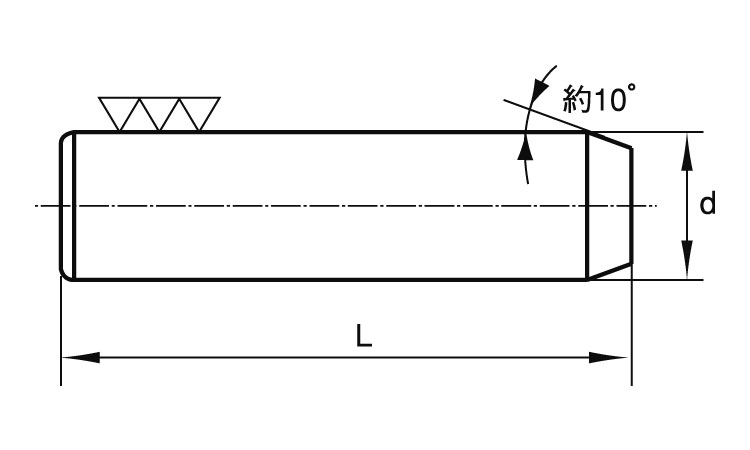 ダウエルピン　インチ（大喜多製図面