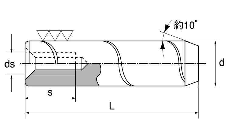 内ねじ付ダウエルピンＢ（大喜多製図面