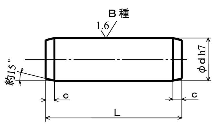 ＳＵＳ平行ピン（Ｂ種・姫野製図面