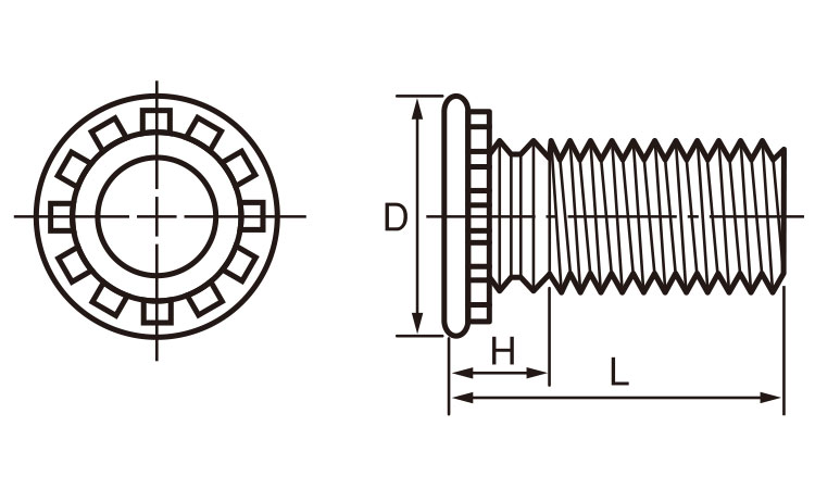 ＳＵＳ３０４用クリンチングスタッ図面