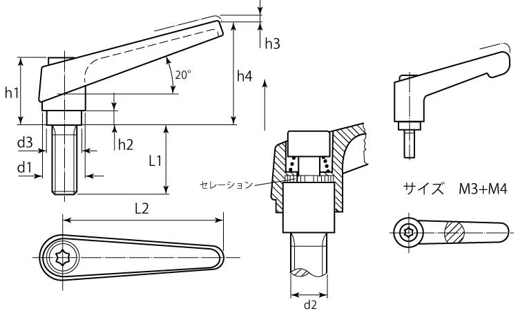 ２４３９０ＳＵＳオネジ付（黒）図面