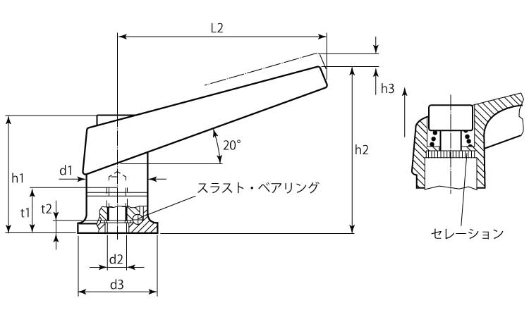 ２４４２０メネジ付（オレンジ）図面