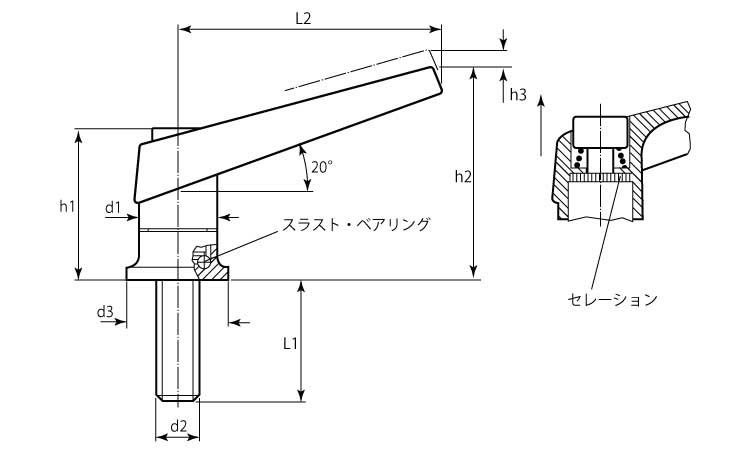 ２４４２０オネジ付（オレンジ）図面