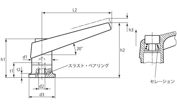 ２４４２０ＳＵＳメネジ付（黒）図面
