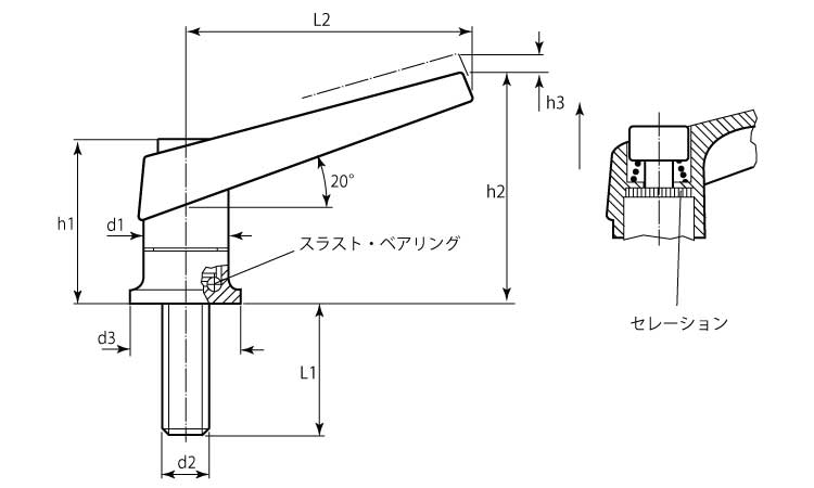 ２４４２０ＳＵＳオネジ付（黒）図面
