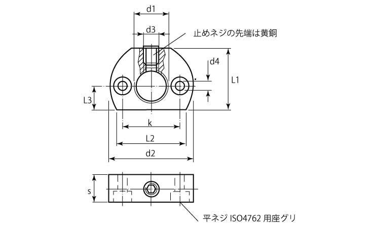 ２２１２０固定ブロック水平取付用図面